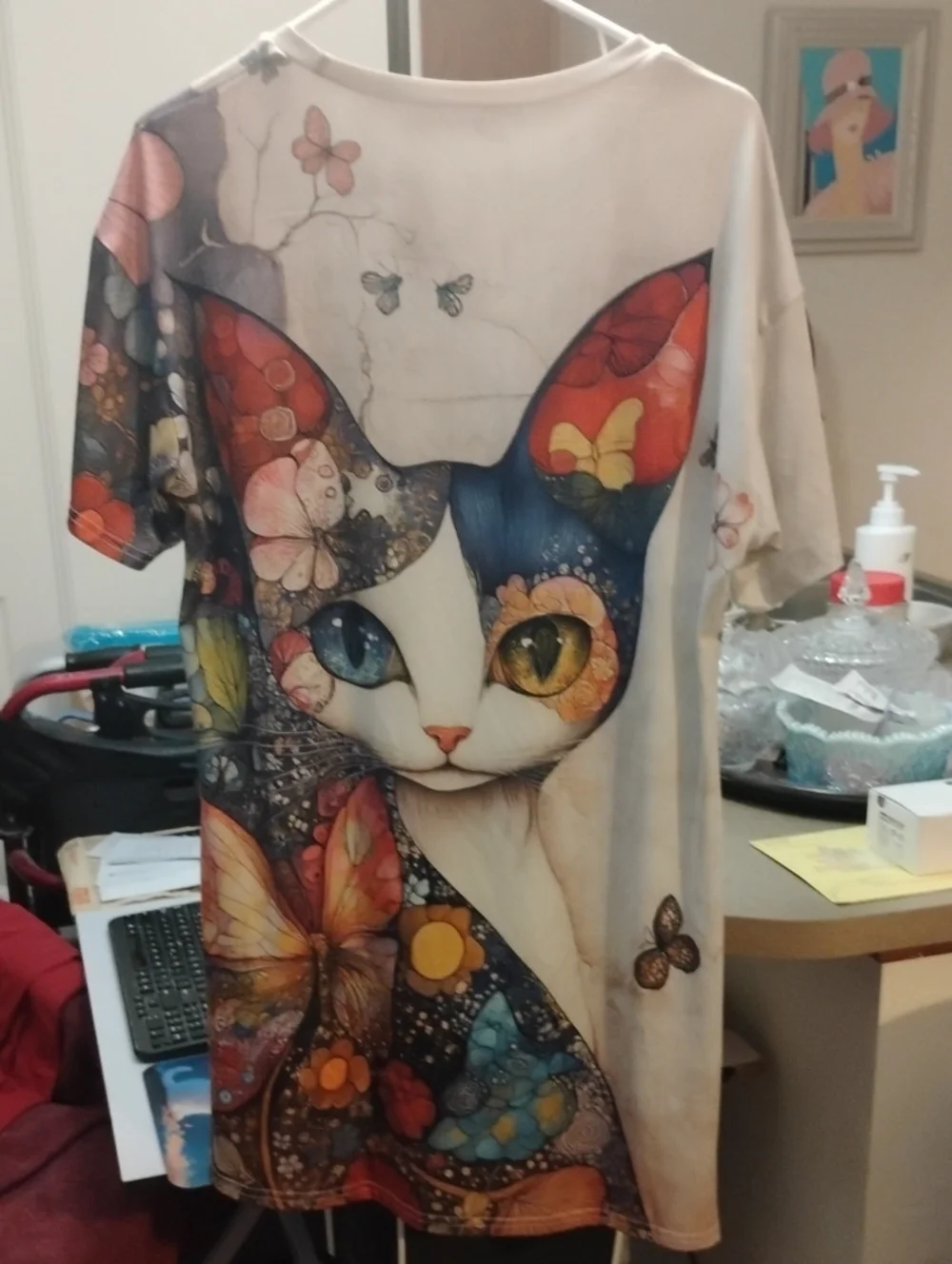 Colorful Cat Graphic Pet Nightgown Multicolor